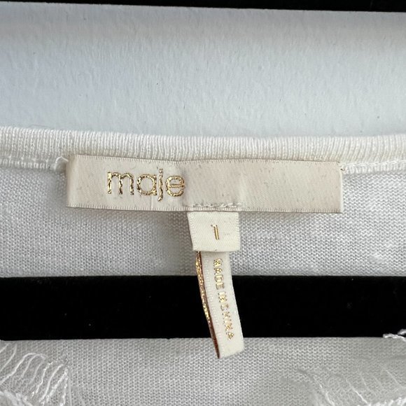 Maje Embroidered Lace Tee- Size 1 - Picture 2 of 3